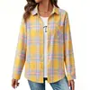 Camisa de Cuadros para Mujer, Primavera y Otoño, Diseño Retro, Chaqueta Camisa de Cuadros de Manga Larga en Capas, Alto Contenido de Algodón, Talla Grande, En Stock