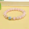 Pulseira de Cristal Rosa Natural Aiyu Pulseira de Cristal de Círculo Único Água-marinha para Mulheres Atacado de Fábrica e Dropshipping S4040402