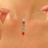 Colar com pingente de pedra colorida feminino de alto padrão corrente para clavícula com contas DIY primavera e verão joias transfronteiriças Europa e Estados Unidos atacado