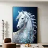 Pintura Decorativa Éxito a Caballo Gran Corcel Blanco Pintura de Pie para Sala de Estar Sentido Tridimensional Pintura Colgante de Pared para Pasillo