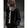 Suéter Redondo Novo 2026 Versátil Estilo Pequeno Chanel Casaco Solto Outono Inverno Novo Cardigan de Tricô Top para Mulheres Tendência