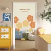 Cortina de Tela Color Crema para Puerta, Instalación sin Taladro, Cortina Divisoria para Cocina y Baño, Media Cortina para Dormitorio, Cortina Divisoria de Media Longitud para el Hogar