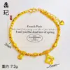 Pulsera de calabaza mariposa oro antiguo de alto color láser tienda de oro con joyería flash nicho lujo cuatro hojas