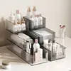 Caixa de armazenamento de mesa, organizador de cosméticos transparente tipo gaveta, prateleira de armazenamento de plástico, prateleira de armazenamento de penteadeira estilo ins para meninas