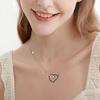 Collar Europeo y Americano de Amazon Nuevo en Forma de Corazón Diamante Negro para Mujer Chapado en Oro Moda Europea y Americana Alas Diamante Zircón Colgante