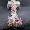 Cascata de Flores Artificiais Transfronteiriça Longa Fileira de Flores Flores para Corredor de Casamento Decoração de Palco de Casamento Vitrine Flores de Seda