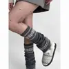 Calcetines holgados estilo coreano Fair Isle para otoño e invierno, tejido grueso con diseño de copo de nieve, adelgazantes y cálidos, calcetines grises para fitness y yoga para mujer