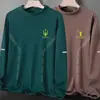 Camiseta térmica masculina de outono e inverno, camiseta de manga comprida, top de outono com gola alta, roupas masculinas de marca moderna, vestuário masculino de alta qualidade