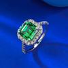 Anillo Mu Jing de plata S925 con forma de pagoda esmeralda y 8x8 mm. Oferta internacional en AliExpress.