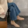 Botas elásticas de altura interior para mujer, botas finas de otoño e invierno, nuevas, punta cuadrada, tacón medio, calcetín para la pierna, estilo coreano, botas cortas elásticas para mujer