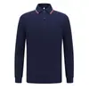 Camisa polo de manga larga con cuello de contraste, cuello acanalado, adecuada para primavera y otoño, uniforme de trabajo hecho a medida, camisa publicitaria bordada, disponible en stock del fabricante