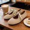 Zapatos Mary Jane Versátiles con Lazo Cómodos y de Moda Estilo Francés, Zapatos Casuales Bajos de un Solo Color Estilo Europeo y Americano, Zapatos de Ballet