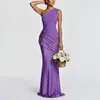 Moda Femenina Transfronteriza Europea y Americana Verano 2026 Nuevo Estilo Moda Ligera de Lujo Color Sólido Ajustado Sin Mangas Vestido Bodycon