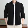 Chamarra de forro polar con cuello alto para hombre yingao, nuevo estilo otoño e invierno, estilo old money, sudadera gruesa de color liso con cremallera para hombre, abrigo para hombre