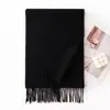 Bufanda de Lana de Color Sólido con Ambiente Invernal, Lujo Ligero, Chal de Borlas de Gama Alta, Bufanda Cálida de Moda para Viajar al Trabajo al por Mayor