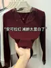 Top de Manga Larga con Cuello en V y Ribete de Encaje, Forro Polar, Ajuste Delgado, Camiseta Térmica de Capa Base, Otoño/Invierno 2025