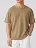 Roupas Masculinas Fengshe / Verão 2026 Nova Camiseta Leve e Fresca Estilo Americano com Gola Henley Manga Curta Masculina