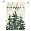 Nueva bandera decorativa de Navidad para gato de invierno transfronteriza, pino, escena de nieve, tela colgante para bandera de jardín, venta al por mayor personalizada