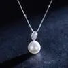 Colar de Pérola Imitação Folha Corrente para Clavícula Feminina Leve de Luxo Brincos com Microincrustação Conjunto de Pingente Presente para o Dia das Mães
