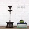 Adornos de Candelabro Retro de Hierro Fundido Hechos a Mano, Lámparas de Aceite de Hierro Antiguo, Candelabros Decorativos para Sala de Té Zen, Lámparas de Piso Estilo Wabi-Sabi