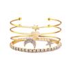 Pulsera europea y americana transfronteriza de joyería de moda personalidad juego de cuatro piezas para mujer pulsera de estrella de Luna de diamante traje combinado