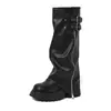 Botas Longas com Solado Grosso para Aumentar a Altura para Mulheres, Botas de Cano Alto até o Joelho ou Meio da Panturrilha, Novo Estilo Outono e Inverno 2025, Botas Meia-Calça com Salto Plataforma para Baixas, Botas Longas