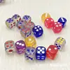 Dados de 16 mm bordes redondeados color transparente puntos transparentes tamiz de cristal barra ajedrez mahjong ktv acrílico dados al por mayor
