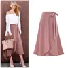 Falda de Mujer Otoño Nueva Cintura Alta Falda Irregular Falda con Abertura Europea y Americana Talla Grande Largo Medio Tirantes Falda de Mujer Largo Medio