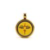 Xizang 1.5cm Acero Inoxidable Mini Pequeño Thangka Cinco Ye Huang Caishen Cinco Caminos Caishen Thangka Colgante Caja Gawu