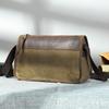 Bolso Cruzado para Hombre de Lona y Cuero, Bolso Horizontal de Gama Alta para Hombre, Bolso Casual, Bolso para Hombre de Cuero Crazy Horse, Bolso de Mensajero para Hombre