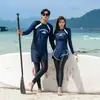 Traje de Buceo Talla Grande Estilo Coreano para Mujer Manga Larga Traje de Baño Medusa Dividido Protector Solar Adelgazante Traje de Snorkel Traje de Baño