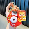 Llavero de Mascota Rojo Colgante para Bolsa de Año Nuevo Llavero de Pareja para Coche Día de Año Nuevo Pequeño Regalo Al por Mayor