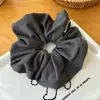 Elástico de Cabelo Grande com Listras Finas Estilo Coreano para Mulheres, Macio e Elegante, Sensação de Luxo, Corda de Cabelo Versátil Estilo Coreano Simples Francês Retrô para Coque