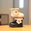 Botas Floridas Fofas para Meninas, Sapatos Confortáveis e Quentes para Bebês e Crianças Pequenas, Sapatos de Princesa Infantis com Solado Macio, Sapatos para Bebê Menina, Botas de Bebê