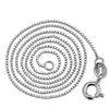 Collar de Cadena de Caja de 1 mm Importado de Corea del Sur Cobre Plateado Collar Corto de Clavícula para Mujer Cadena a Juego Plateada