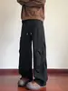 Calça de Moletom Cropped Cinza com Estampa Floral Branca Masculina Outono Estilo Americano Cleanfit Calças Retas Largas Casuais