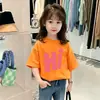 Ropa de Verano para Niños Ropa Elegante para Niñas Camiseta de Manga Corta para Niños Algodón Puro 2026 Modelo Nuevo Camiseta Básica de Manga Media para Niñas
