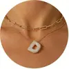Nuevo Producto Transfronterizo de Amazon Collar con Letras de Burbuja Moda y Versátil Collar con Colgante de Pedrería Multicapa para Uso Diario