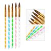 Transfronteiriço nail art escova 5 conjuntos de imitação de cabelo de vison caneta de cristal esculpida cor pintura caneta de fototerapia acrílica caneta atacado