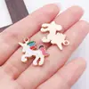 Colgante de Unicornio Pony de Dibujos Animados de Esmalte de Aleación Accesorios para Collar Pendiente Llavero Hechos a Mano DIY