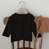 Ropa Infantil Japonesa y Coreana Verano 2026 Nuevo Delgado Lindo Infantil Color Sólido Niños Pequeños Cuello Redondo Color Sólido Mangas Cortas
