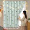 Cortinas de Velcro para Janelas de Canto de Quarto, Instalação sem Furos, Blackout Autoadesivo, Dropshipping Transfronteiriço, Cortinas com Estampa de Desenho