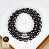 Pulsera de Bodhi de Doble Círculo de Jade Negro de los Doce Signos del Zodíaco Tendencia en TikTok, Amuletos Protectores de los Ocho Guardianes, Año del Caballo, Accesorios de Pulsera de Hilo Coleccionables para Hombres y Mujeres