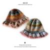 Gorro de Pescador Rayado con Gradiente de Color Personalizado Hermano Gato Falda Estilo Coreano Gorro de Lana de Color Contrastante Gorro de Pescador Gorro de Punto de Felpa