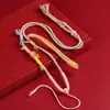 Cordão para Pingente Colar Thangka Corda Corda Elegante Trançada à Mão Corda com Pingente de Cera de Abelha Cinábrio Corda com Pingente de Cristal Jade