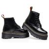 Botas Largas de Cuero Duro 1460 de Caña Alta Transfronterizas Estilo Británico Hechas a Mano con 6 Agujeros Suela Gruesa Botas de Piel de Vaca Abiertas con Perlas para Mujer