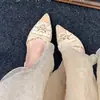 Zapatos Planos de Moda para Mujer Estilo Francés con Lazo de Encaje y Punta Puntiaguda, Nuevo Modelo Primavera/Verano, Boca Baja, Tacón Oculto, Slip-On