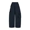 Pantalones Cargo Americanos Retro de Estilo Lazy Versátiles de Bolsillo Grande de Pierna Ancha para Mujer Otoño Relajados Casuales Sueltos Largos