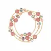 Pulseira Pingente de Cristal Morango Multicamadas para Mulheres Design de Nicho Ins Irmãs Estudante Melhor Amiga Pulseira Pulseira Joia Pulseira