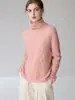 Suéter de cachemira de punto grueso con cuello alto para mujer, jersey, capa base, corte holgado, top de punto moderno para otoño e invierno